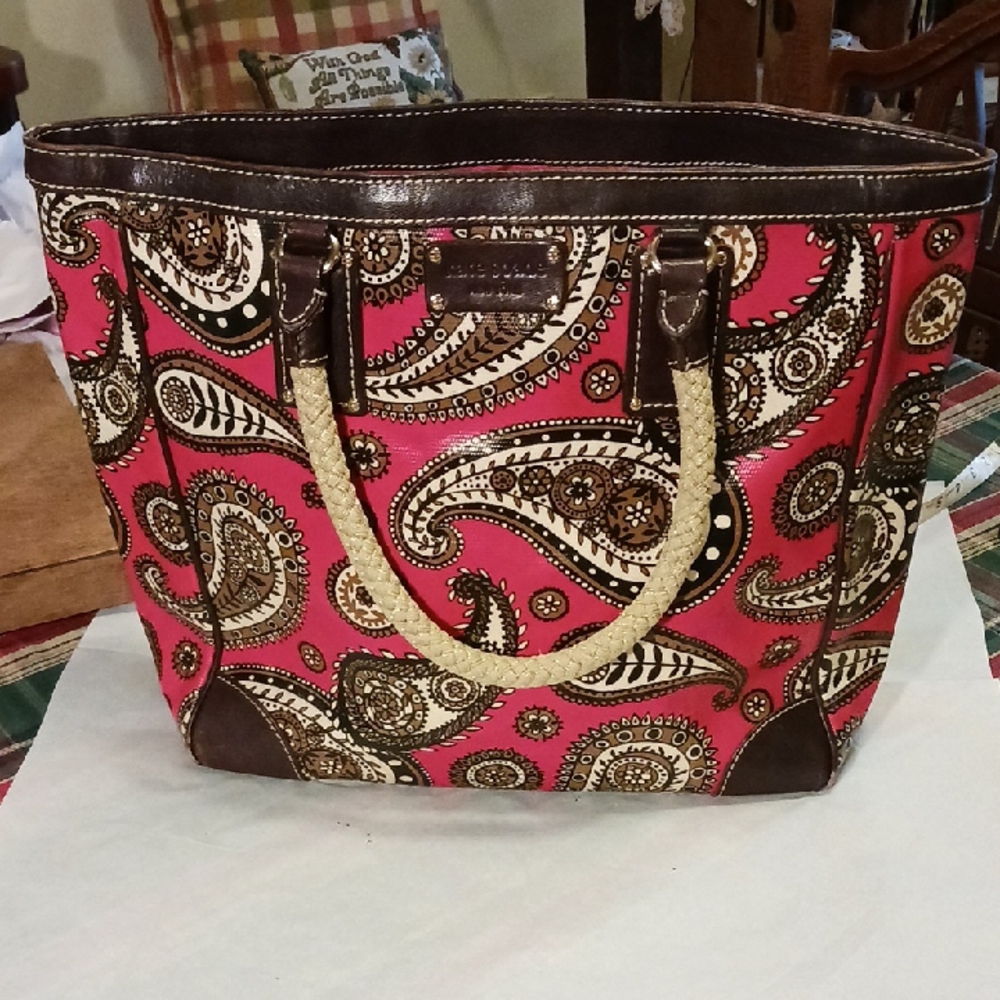 Kate Spade Paisley Tote Bag with Rope Handles - Picture 12 of 13
